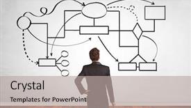  Presentation with organizational chart - PPT layouts with white wall with organizational chart background and a mint green colored foreground