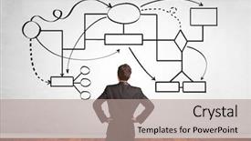  Presentation with organizational chart - Amazing slides having white wall with organizational chart backdrop and a coral colored foreground
