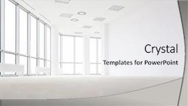  Presentation with new office - Presentation theme with white walls windows and ceiling background and a white colored foreground
