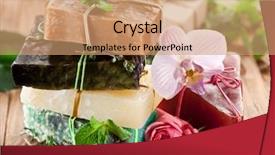  Presentation with natural soap - Slide deck with white washing - pieces of natural soap background and a coral colored foreground