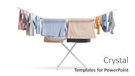  Presentation with clothes - Presentation design featuring white-washing-line-with-clothes background and a white colored foreground