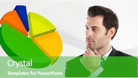  Presentation with pie chart - Beautiful theme featuring white watching a pie backdrop and a shamrock green colored foreground