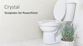  Presentation with closet - PPT theme having white-water-closet-toilet background and a white colored foreground