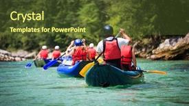  Presentation with rafting - Colorful theme enhanced with white water rafting backdrop and a tawny brown colored foreground