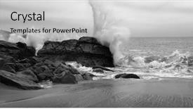  Presentation with california - Presentation theme having white wave - crashing surf malibu california background and a  colored foreground