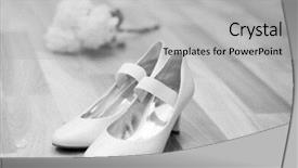  Presentation with white wedding - Colorful theme enhanced with white wedding bride shoes backdrop and a light gray colored foreground