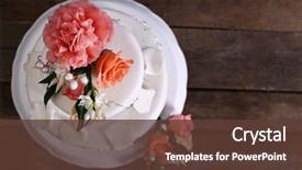  Presentation with white wedding - Cool new PPT layouts with white wedding cake decorated backdrop and a tawny brown colored foreground