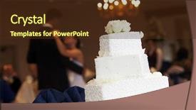  Presentation with wedding white - Slides featuring white wedding cake with neat background and a tawny brown colored foreground