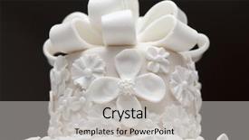  Presentation with white wedding - PPT layouts featuring white wedding cake background and a light gray colored foreground