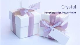  Presentation with wedding white - Presentation design featuring white-wedding-keepsake-with-violet background and a sky blue colored foreground