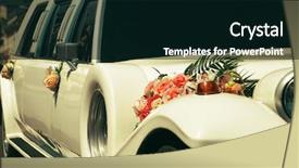  Presentation with white wedding - Presentation design consisting of white wedding limousine decorated background and a black colored foreground