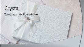  Presentation with white wedding - Slides enhanced with white wedding wish book decorated background and a light gray colored foreground