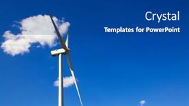  Presentation with energy source - Amazing slides having white-wind-turbine-generating-electricity backdrop and a ocean colored foreground