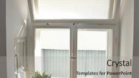  Presentation with window frame - Amazing slides having white windows with apples backdrop and a light gray colored foreground