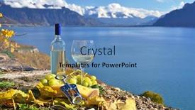  Presentation with wine - Audience pleasing slide deck consisting of white-wine-and-basket backdrop and a teal colored foreground