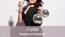  Presentation with disco ball - Colorful PPT theme enhanced with white wine and disco ball backdrop and a gray colored foreground