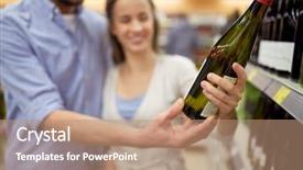  Presentation with wine store - Presentation design consisting of white wine at liquor background and a coral colored foreground