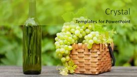  Presentation with table grape - Slide deck featuring white-wine-bottle-and-ripe background and a gold colored foreground