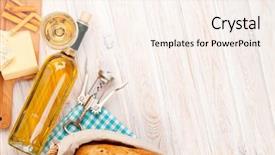  Presentation with jesus bread and wine - Beautiful PPT theme featuring white wine cheese and bread backdrop and a cream colored foreground