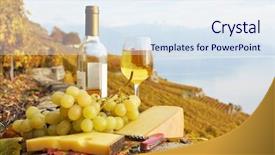  Presentation with wine cheese - Theme consisting of young woman reading a love letter background and a gray colored foreground