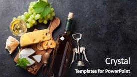  Presentation with table grape - Slide set consisting of white wine grape bread background and a dark gray colored foreground