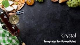  Presentation with table grape - Presentation design featuring white wine grape cheese plate background and a black colored foreground