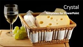  Presentation with wine cheese - Slide deck consisting of white-wine-in-fine-glass background and a black colored foreground