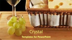  Presentation with wine cheese - Presentation theme enhanced with white-wine-in-fine-glass background and a tawny brown colored foreground