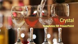  Presentation with wine - PPT theme consisting of white wine pouring into wine background and a tawny brown colored foreground