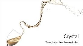  Presentation with splashing - Amazing PPT theme having white wine splashing backdrop and a white colored foreground