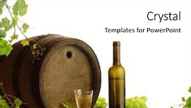  Presentation with grapevine - Presentation theme enhanced with white wine still life background and a white colored foreground