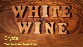  Presentation with white letters - Presentation theme consisting of white-wine-text-by-wooden background and a tawny brown colored foreground