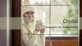  Presentation with coffee beans on a white - Beautiful PPT theme featuring white with cup of coffee backdrop and a  colored foreground