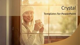  Presentation with coffee beans on a white - Slide deck with white with cup of coffee background and a  colored foreground