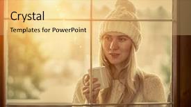  Presentation with cup coffee - Slides having white with cup of coffee background and a  colored foreground