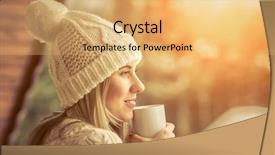  Presentation with cup coffee - Presentation having white with cup of coffee background and a yellow colored foreground