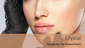  Presentation with skin medical - Presentation theme having white-woman-in-the-black background and a coral colored foreground