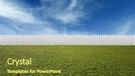  Presentation with art white gray grey - Beautiful slide set featuring white wooden fences and green backdrop and a tawny brown colored foreground