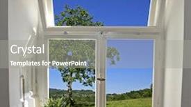  Presentation with windows - Colorful slide deck enhanced with white wooden windows pane backdrop and a gray colored foreground