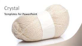  Presentation with wool - Slides with cotton yarn - white wool threads isolated background and a white colored foreground