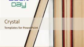  Presentation with old books on a wooden - Slides featuring white world book day poster background and a lemonade colored foreground