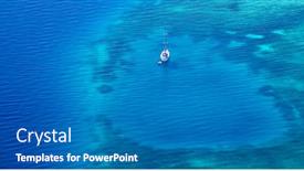  Presentation with coral reef - Cool new slides with white-yacht-floating-above backdrop and a teal colored foreground