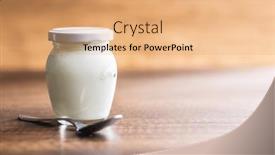  Presentation with yogurt - Slide deck enhanced with white-yogurt-in-jar background and a  colored foreground