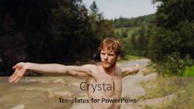  Presentation with swimming - Theme featuring white-young-man-wearing-swimming background and a coral colored foreground