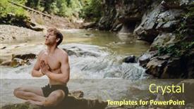 Presentation with swimming - Presentation theme with white-young-man-wearing-swimming background and a tawny brown colored foreground