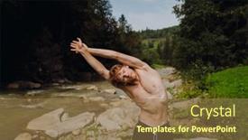  Presentation with swimming - Presentation having white-young-man-wearing-swimming background and a coral colored foreground