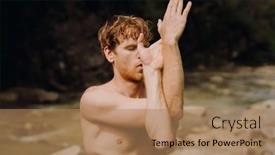  Presentation with swimming - PPT layouts having white-young-man-wearing-swimming background and a coral colored foreground