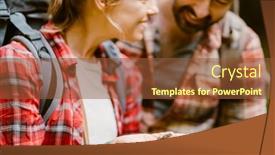  Presentation with backpacks - Slide set enhanced with white-young-travelers-wearing-backpacks background and a  colored foreground