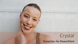  Presentation with sportswear - Presentation design consisting of white-young-woman-in-sportswear background and a coral colored foreground