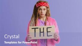  Presentation with war - Presentation theme having white-young-woman-with-dreadlocks background and a light blue colored foreground